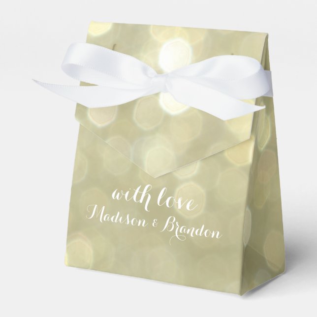 Elegant Gold & White Sparkle Gift Box (Front Side)