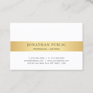 Elegant Gold White Template Modern Minimalist Business Card