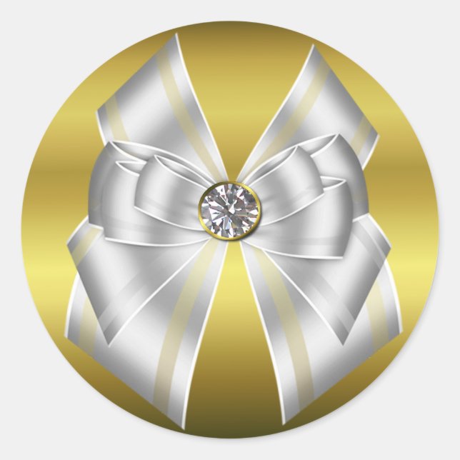 Elegant Gold & White Wedding Envelope Seal (Front)