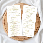Elegant Gold & White Wedding Program Template Rack Card<br><div class="desc">Elegant Gold & White Wedding Program Template.</div>