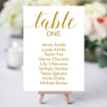 Elegant Gold White Wedding Seating Chart Cards<br><div class="desc">Guide your guests to their proper table with these elegant white with gold coloured text wedding seating chart cards. Personalise the table number and the guest's name.</div>