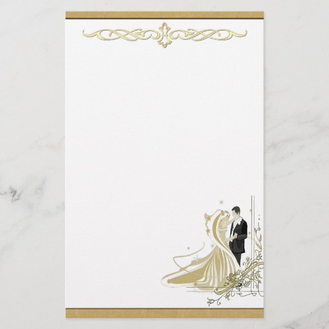 Elegant Gold & White Wedding Stationery (Front)