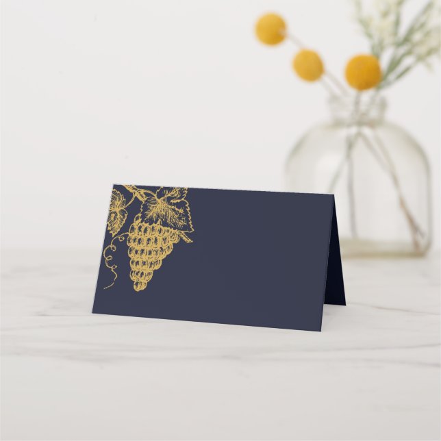 Elegant Gold Wine Tasting Folded Cards (Front)