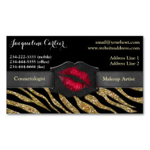 Elegant Gold Zebra Glitter Kiss Cosmetologist