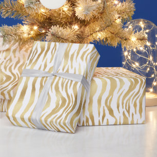 Elegant Gold Zebra Stripes Wrapping Paper