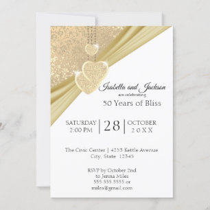 Elegant Golden 50th Anniversary  Invitation