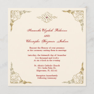 Elegant Golden Accent Gold Wedding Invite