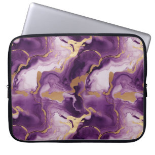 Elegant golden and purple vets laptop sleeve