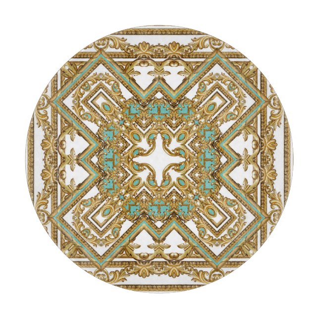 Elegant golden baroque, ornamental design. cutting board (Front)