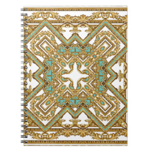 Elegant golden baroque, ornamental design. notebook