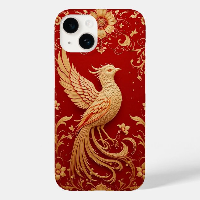 Elegant Golden Bird Design Case-Mate iPhone Case (Back)