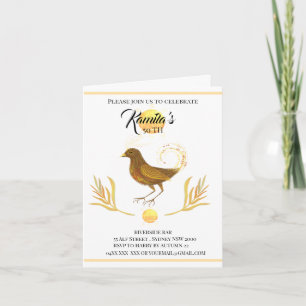 elegant golden bird  Invitation