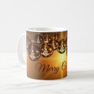 Elegant Golden Brown Christmas Ornaments Coffee Mug