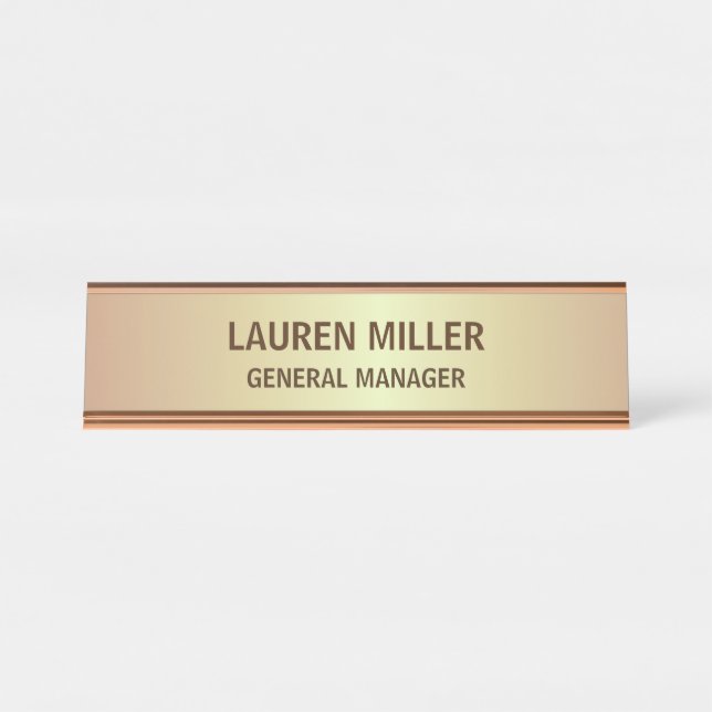 Elegant Golden Brown Name Plate (Front)