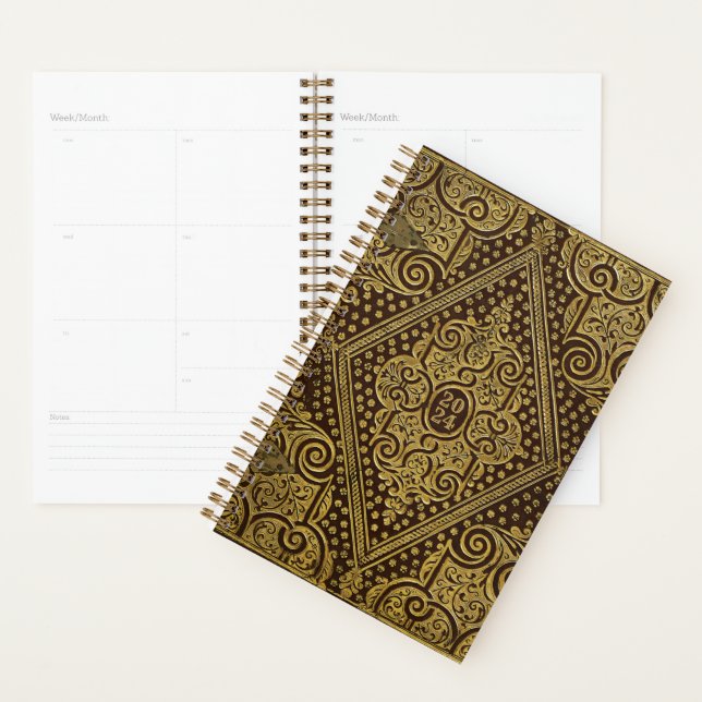 Elegant golden-brown Planner (customisable) (Display)