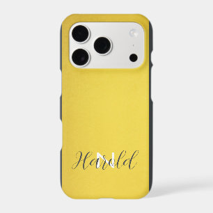 Elegant Golden Brushed Metal Monogram Name