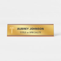 Elegant Golden Caduceus on Golden Gradient