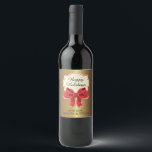 Elegant Golden Christmas Beverage Label Set<br><div class="desc">An elegant gold label with a festive red bow.</div>