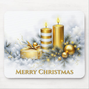 Elegant Golden Christmas Decoration Mouse Mat