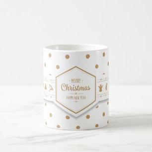 Elegant Golden Christmas Dots Mug