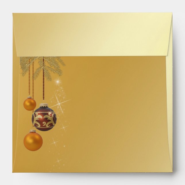 Elegant Golden Christmas Envelopes (Back (Top Flap))