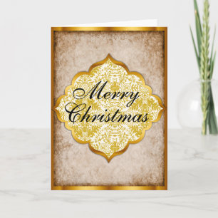 Elegant Golden Christmas Holiday Card