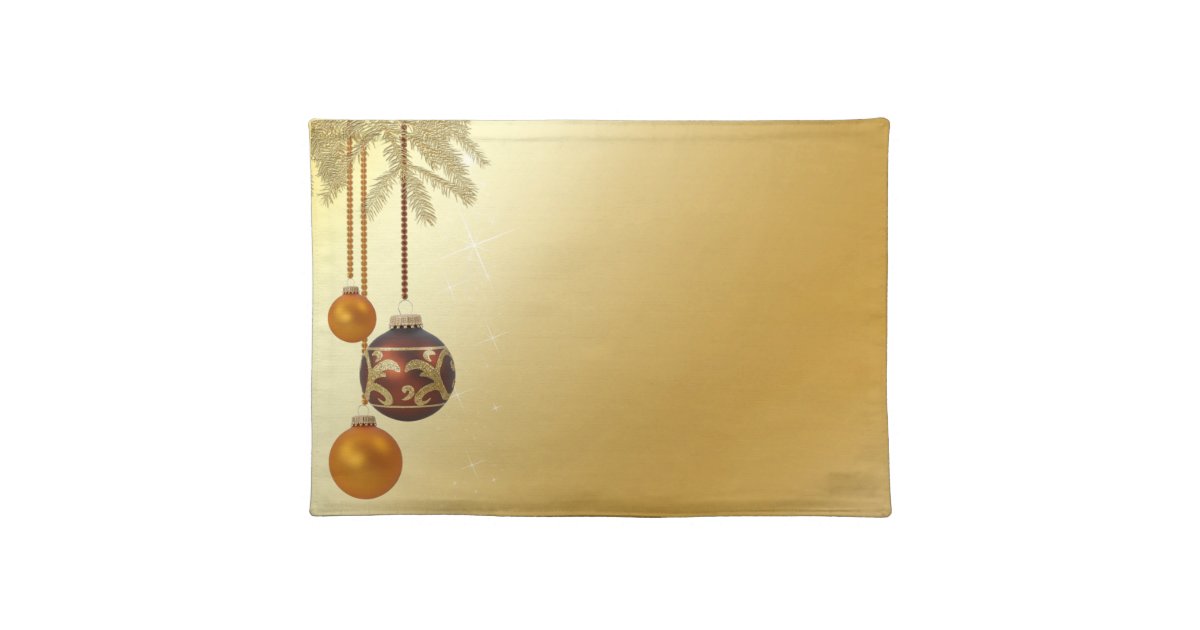 Elegant Golden Christmas Placemat Zazzle