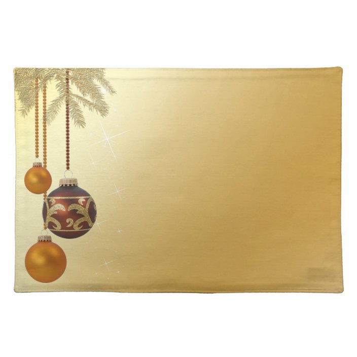 Elegant Golden Christmas Placemat Zazzle.co.uk
