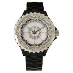 Elegant Golden Circular Frame Watch