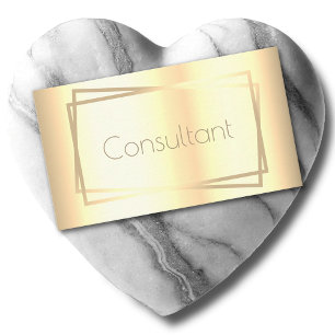 Elegant Golden Coloured Modern Frame Consultant Business Card