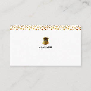 Elegant Golden Confetti on White Business Card