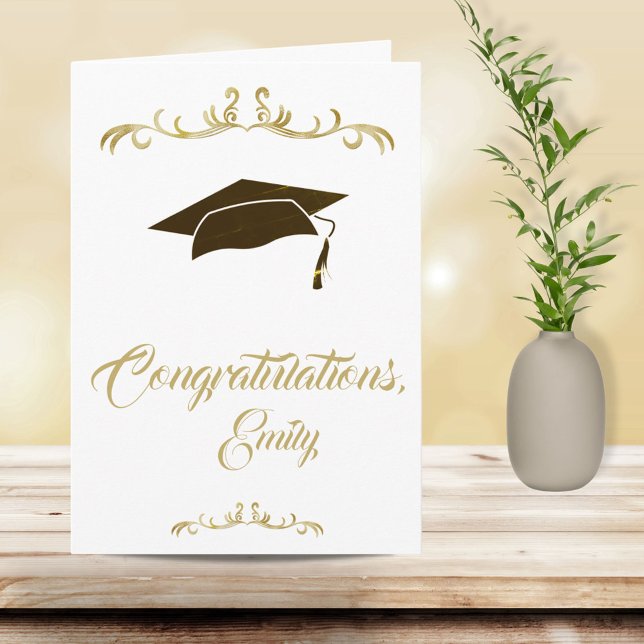 Elegant Golden Congratulations Graduate Graduation Card (Creator Uploaded)
