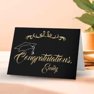 Elegant Golden Congratulations Graduate Graduation Card