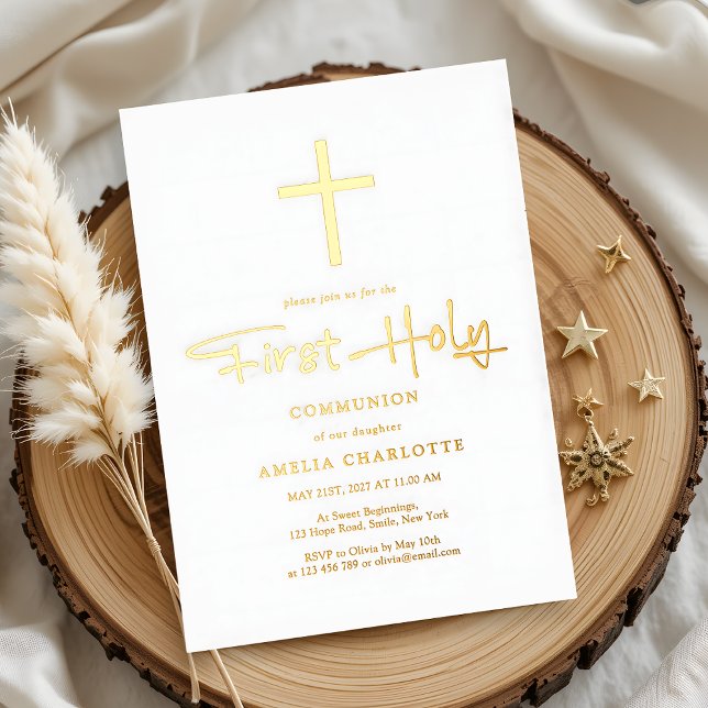 Elegant Golden Cross First Communion gold (Creator Uploaded)