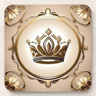 Elegant Golden Crown Coaster
