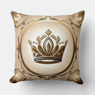 Elegant Golden Crown Cushion