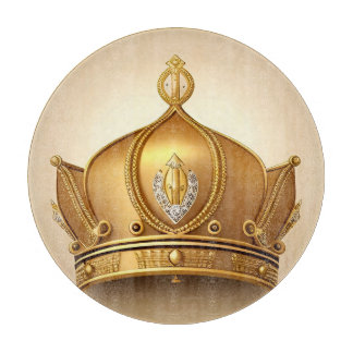 Elegant Golden Crown Cutting Board