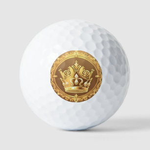Elegant Golden Crown Golf Balls