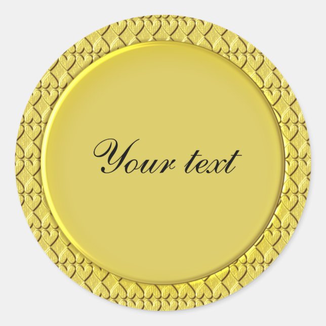 Elegant Golden Design Classic Round Sticker (Front)