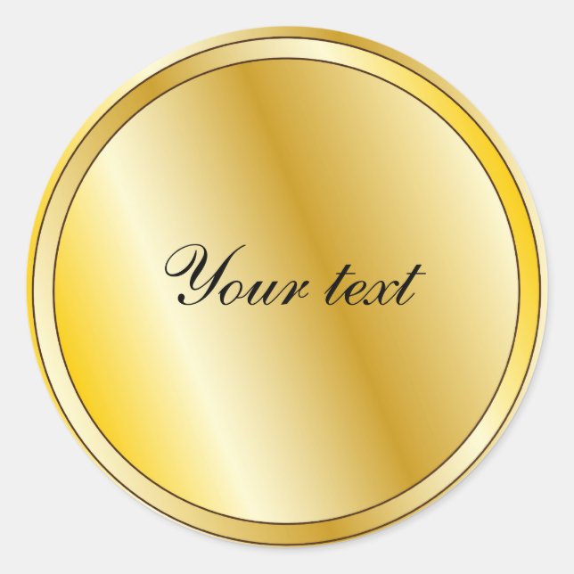 Elegant Golden Design Classic Round Sticker (Front)