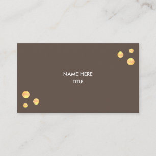 Elegant Golden Dots on Coffee Brown Business Card