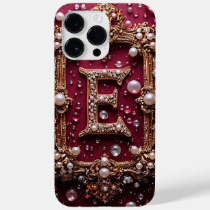 Elegant Golden E Letter Monogram Case-Mate iPhone 14 Pro Max Case