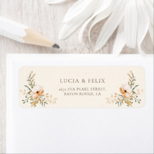 Elegant Golden Fall flowers Return Address