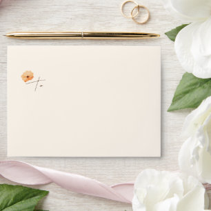Elegant Golden Fall flowers Wedding Envelope