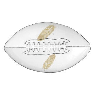 Elegant Golden Feather Illustration - Aesthetic Pi American Football