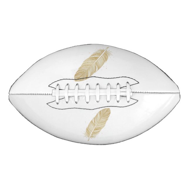 Elegant Golden Feather Illustration - Aesthetic Pi American Football (Front)
