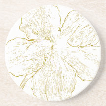 ​Elegant Golden Floral Abstract Line Art