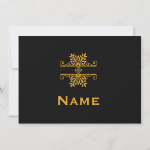 Elegant Golden Floral Ornament Baroque Style Invitation