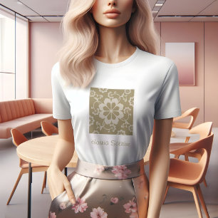 Elegant Golden Floral Ornamental Vintage T-Shirt