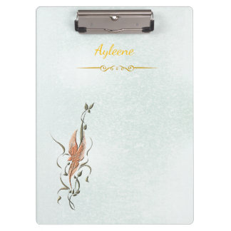 Elegant Golden Floral Vine clipboard 